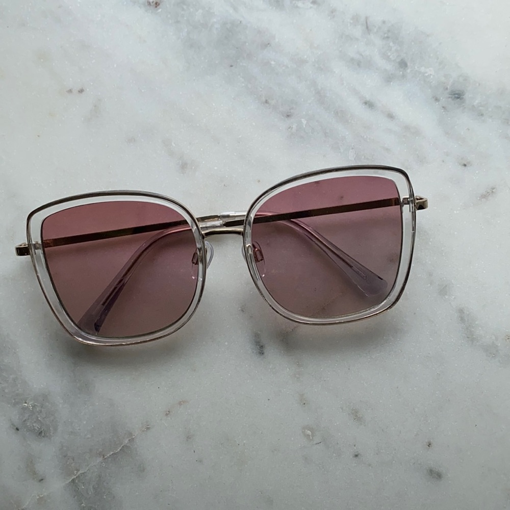 Aldo Clear frame rosy tint sunglasses